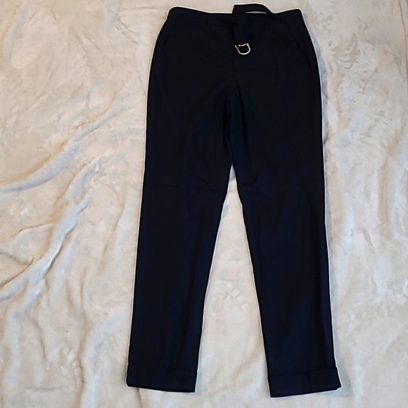 Massimo Dutti Wool Navy Cuffed Women Pants - Picture 3 of 6